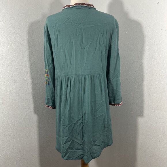 Kyla Seo Tunic Top Womens XS Embroidered Floral Fairycore Boho Blouse - Picture 3 of 8